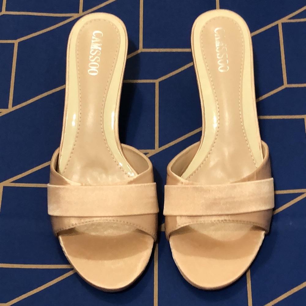 Satin Ivory/Cream Mules - NEW and NEVER Worn
